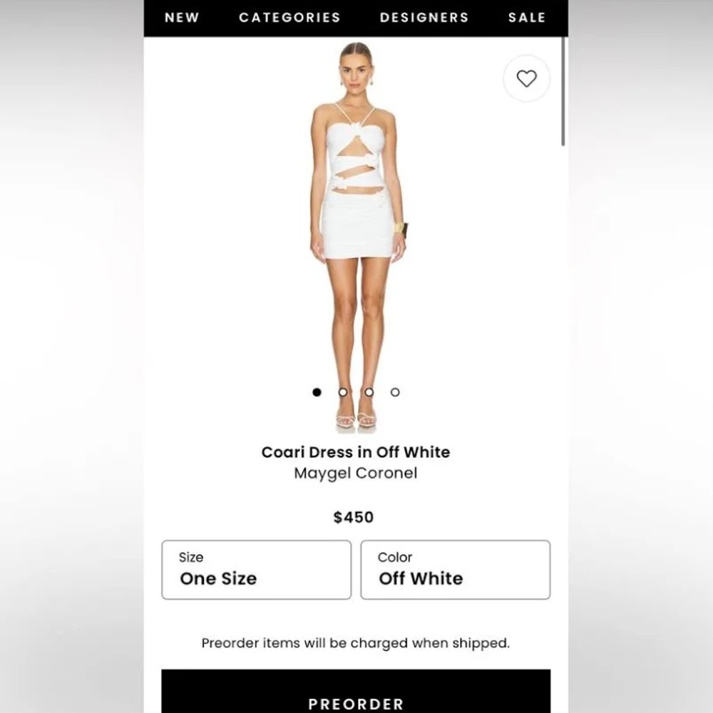 Maygel Coronel Off-White Cutout Mini Dress